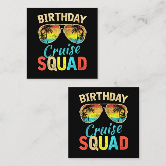 Tarjeta De Recepción Equipo de crucero de cumpleaños (Anverso / Reverso)