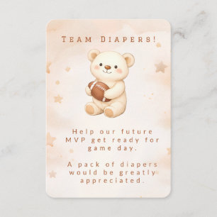 Tarjeta De Recepción Equipo Osito de Peluche de Acuarela de Fútbol