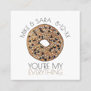 Tarjeta De Recepción Eres mi compromiso con el Boda de todo Bagel