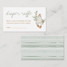 Tarjeta De Recepción Es Boy Eucalyptus Boho Minimalista Diaper Raffle