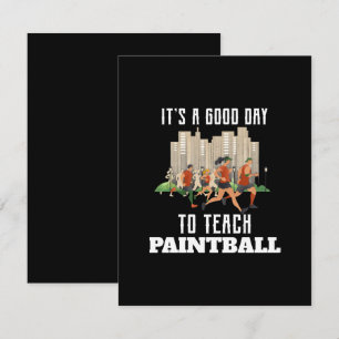 Tarjeta De Recepción Es Un Buen Día Para Enseñar Paintball