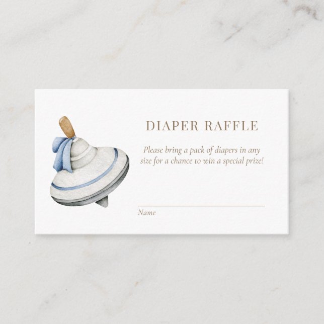 Tarjeta De Recepción Es un chico azul Boho Juguetes Diaper Raffle (Anverso)