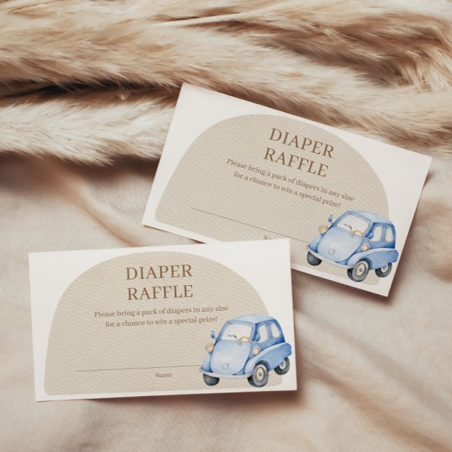 Tarjeta De Recepción Es un chico azul del coche de Boho Toy Diaper Raff (Subido por el creador)