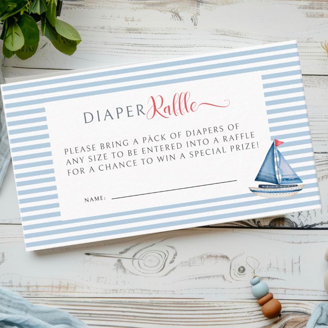 Tarjeta De Recepción Es un chico Baby Shower Nautical Diaper Raffle (Subido por el creador)