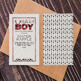 Tarjeta De Recepción ¡Es un chico! Rustic Plaid Lumberjack Baby Shower