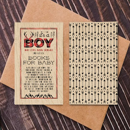 Tarjeta De Recepción ¡Es un chico! Rustic Plaid Lumberjack Baby Shower