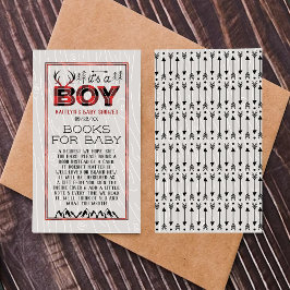 Tarjeta De Recepción ¡Es un chico! Rustic Plaid Lumberjack Baby Shower