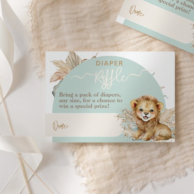 Tarjeta De Recepción Es un chico Safari Tema Lion Baby Shower pañal (Subido por el creador)
