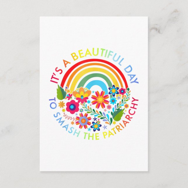 Tarjeta De Recepción Es Un Día Hermoso Para Romper El Patriarcado Femin (Anverso)