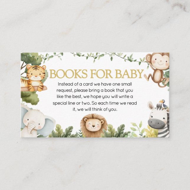 Tarjeta De Recepción Es un libro de animales salvajes para niños (Anverso)