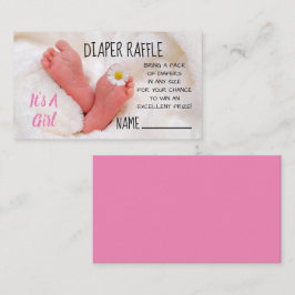 Tarjeta De Recepción Es un pie de bebé Chica con margarita