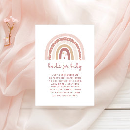 Tarjeta De Recepción Es una niña Libros boho arcoíris para bebé