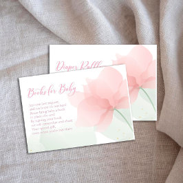 Tarjeta De Recepción Es una niña Libros de flores rosadas suaves para b