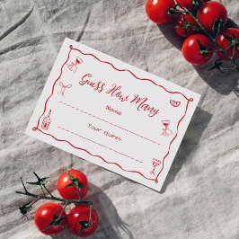 Tarjeta De Recepción Esa es más ducha de novia adivina cuántas cartas