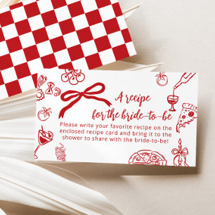 Tarjeta De Recepción Esa receta de Amore para la novia Dibujada a mano