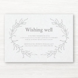 Tarjeta De Recepción Esbozo de hojas modernas Dibujo de un deseo modern