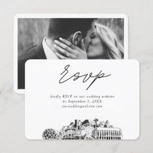 Tarjeta De Recepción Esbozo Minimalista del Boda de Seattle RSVP