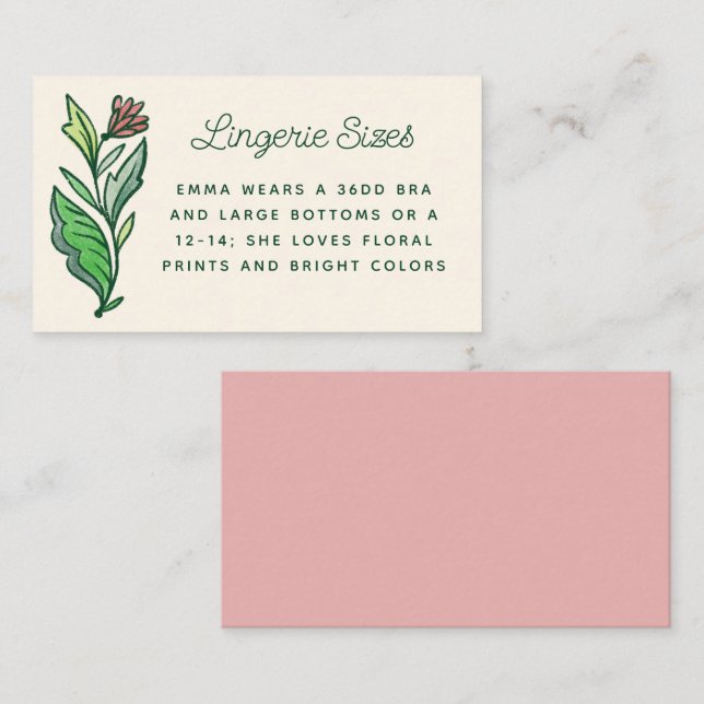 Tarjeta De Recepción Escándalo artístico ducha de novia tamaño de lence (Anverso / Reverso)