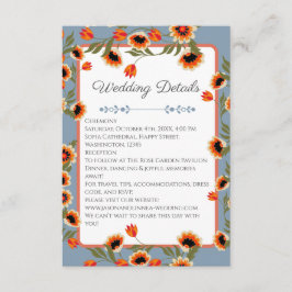 Tarjeta De Recepción Escándalo floral rústico Boda de inspiración folcl