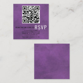 Tarjeta De Recepción Escanear código QR en línea RSVP boda manchado de 