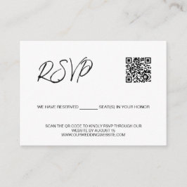 Tarjeta De Recepción Escanear código QR sitio web de la boda Asientos r