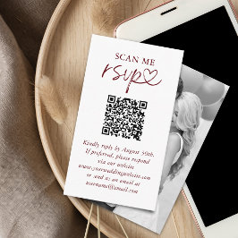 Tarjeta De Recepción Escanear mi boda RSVP Foto de código QR