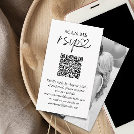 Tarjeta De Recepción Escanear mi boda RSVP Foto de código QR