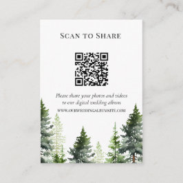 Tarjeta De Recepción Escanear para compartir fotos de Bodas de bosques