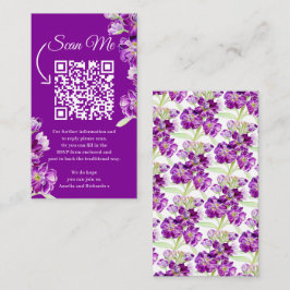 Tarjeta De Recepción Escanearme el código QR del boda de arte de la flo