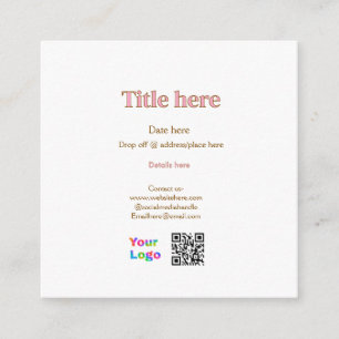 Tarjeta De Recepción escanee el título del logotipo de contacto aquí lu