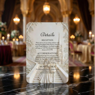 Tarjeta De Recepción Escena de catedral de cuento de hadas romántico de