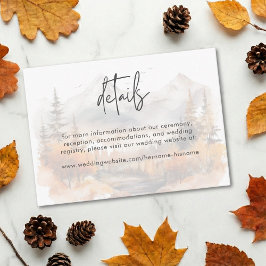 Tarjeta De Recepción Escena de montaña de otoño rústica en acuarela