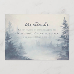Tarjeta De Recepción Escena tranquila de bosque en acuarela azul