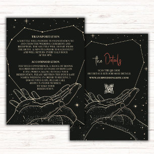 Tarjeta De Recepción Escrito en los detalles del Boda de las estrellas