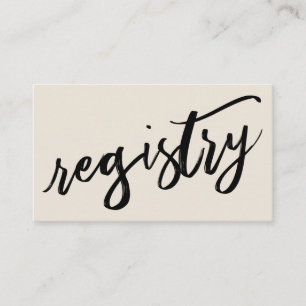 Tarjeta De Recepción Escritura a mano de crema de crema de registro de