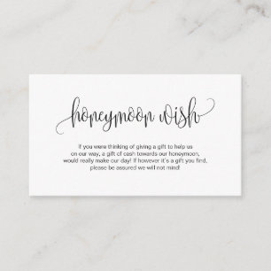 Tarjeta De Recepción Escritura moderna, fuente negra, deseo de luna de