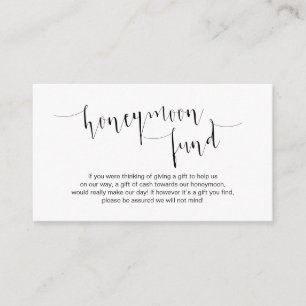 Tarjeta De Recepción Escritura negra editable, Boda de luna de miel