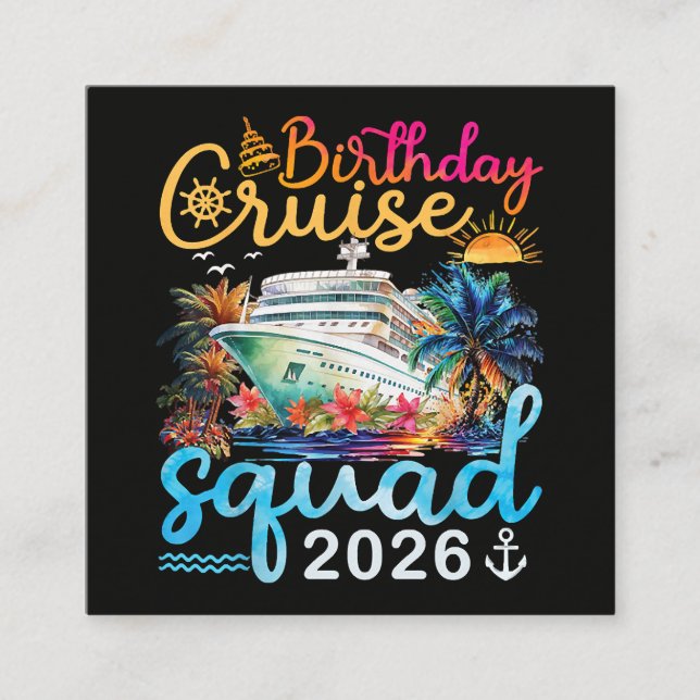 Tarjeta De Recepción Escuadrón de crucero de cumpleaños 2026 (Anverso)