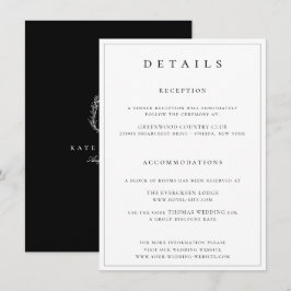 Tarjeta De Recepción Escudo botánico Boda Monograma