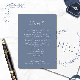 Tarjeta De Recepción Escudo Botánico Romántico Boda