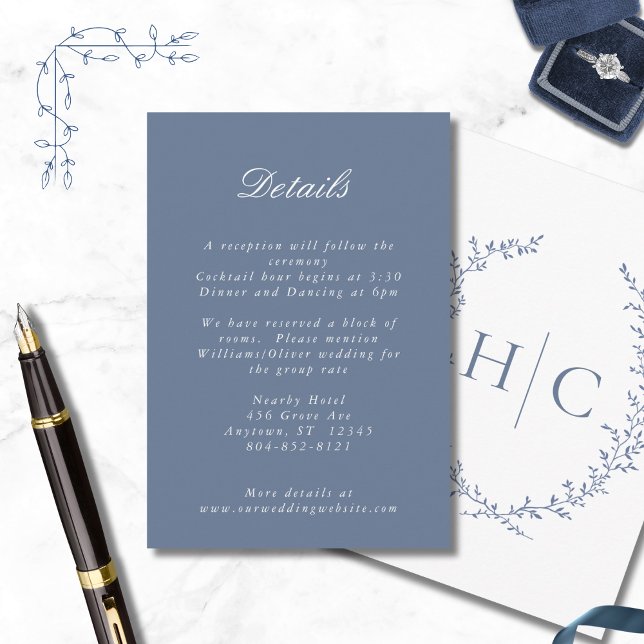 Tarjeta De Recepción Escudo Botánico Romántico Boda (Subido por el creador)