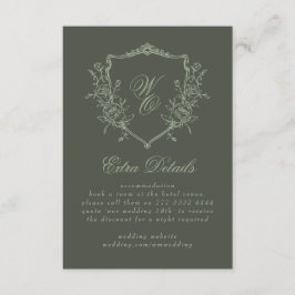 Tarjeta De Recepción Escudo floral de cosecha vintage Boda de olfato de