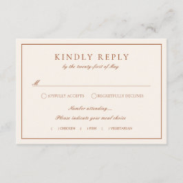 Tarjeta De Recepción Escudo Monograma Alojamiento de Terracotta RSVP Bo