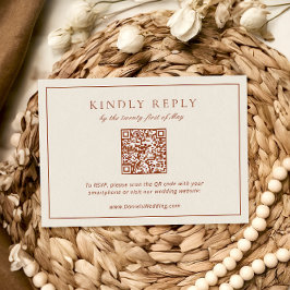 Tarjeta De Recepción Escudo Monograma Alojamiento de Terracotta RSVP Bo