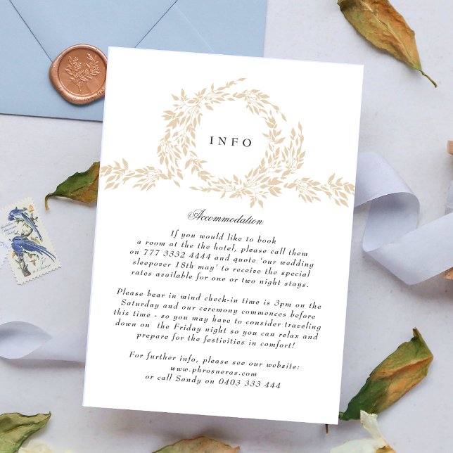 Tarjeta De Recepción escudo Rubor monograma tradicional matrimonio eleg (Subido por el creador)