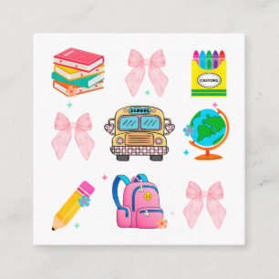 Tarjeta De Recepción Escuela Coqueta ,Camisetas De Vuelta Al Colegio,Pr