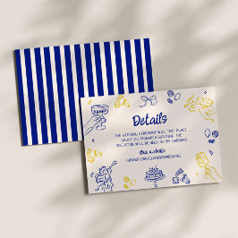 Tarjeta De Recepción ¡Eso es Amore! Detalles de azul y amarillo italian