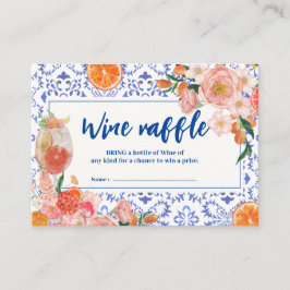 Tarjeta De Recepción Eso es más floral Bridal Shower Wine raffle
