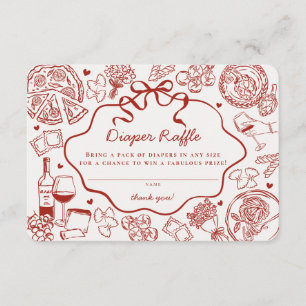 Tarjeta De Recepción Especial Entrega de Pasta Especial Italiana Rifa d