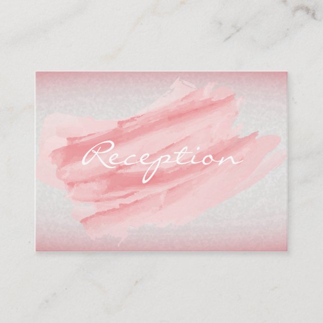 Tarjeta De Recepción Esplash acuático de coral moderno (Anverso)